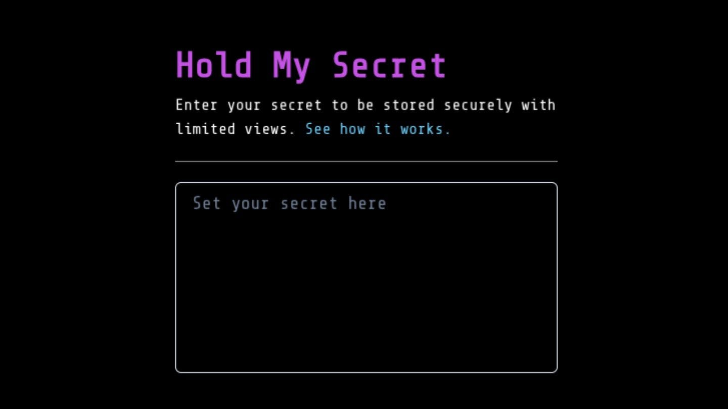 HoldMySecret.com